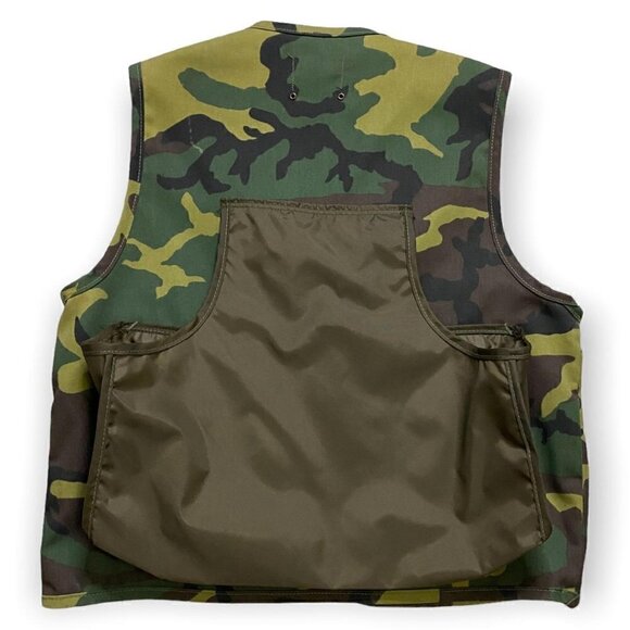 Vintage Camo Hunting Fishing SAF-T-BAK Canvas Outdoor Vest - Mens Medium - Picture 2 of 5